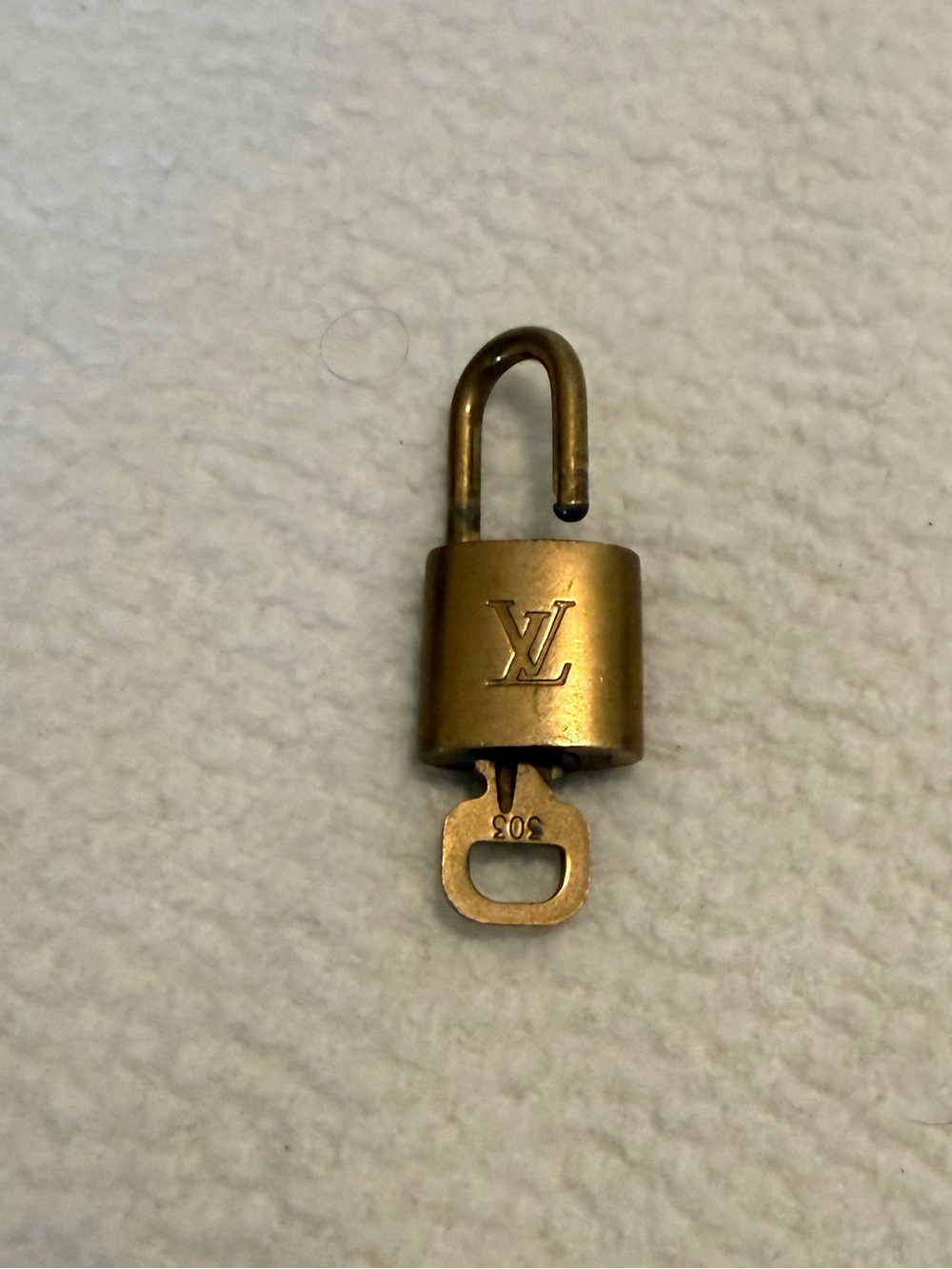 Authentic Louis Vuitton Brass Padlock and Key Set #303 Made in France
